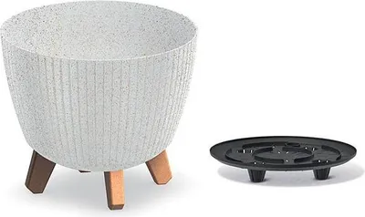 Produktbild von Blumentopf LAMIA ECO WOOD 23,2 cm - Farbe: weiß ECO