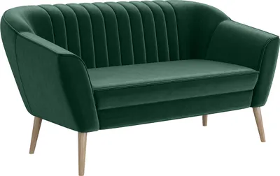Produktbild von MEBLINI Mini Sofa 2-Sitzer für Wohnzimmer - Mini Lounge für zwei Personen - Küchensofa - Sofa Klein - KAIA - 2 - Grün Samt
