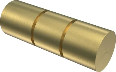 Produktbild von Interdeco Endstücke / Zierabschlüsse für Gardinenstangen mit 20 mm Ø Messing-Optik, Typ Elanto (Rillenzylinder), Pack. 2 Stück