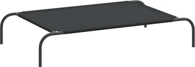 Produktbild von vidaXL Hundebett Erhöht Schwarz 110x65x20 cm Oxford-Gewebe und Stahl