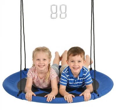 Produktbild von Nestschaukel, wetterfest, bis 100 kg, längenverstellbare Seile, Φ110 cm, Blau