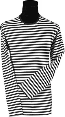 Produktbild von Ringelshirt schwarz-weiß - Faschingskostüm Herren Größe: L