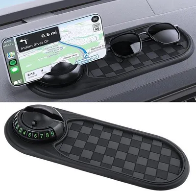 Produktbild von Antirutschmatte Auto, 360° drehbar, schwarz, fürs Armaturenbrett, Handyhalter