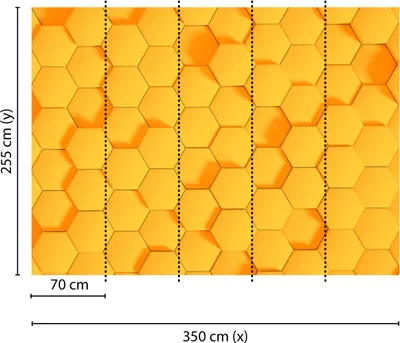 Produktbild von Tadessi Fototapete | 3D | 3.50 m x 2.55 m | Orange |  | Wandbild | Digitaldruck
