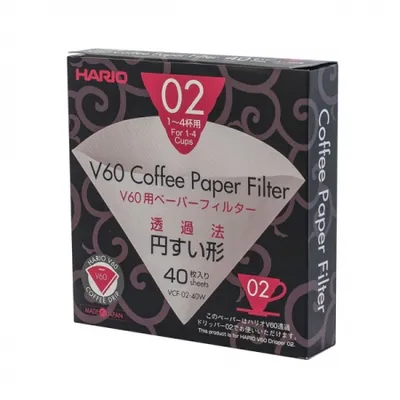 Obrázok produktu pre Hario VCF-02-40W, Filter na kávu, Biela, 40 kusov
