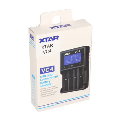 Zdjęcie produktu dla Ładowarka Xtar VC4 z wyświetlaczem LCD do akumulatorów Li-Ion NI-MH czarna