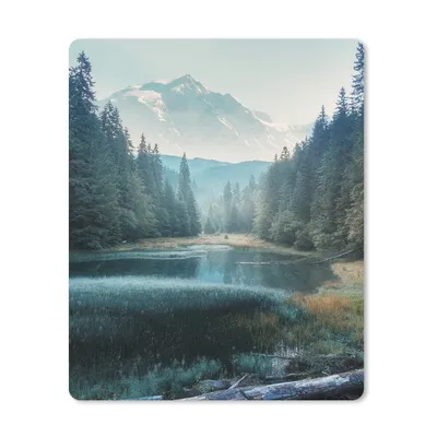 Produktbild von MuchoWow® Mauspad Mousepad Wald - Gras - Berge - Bäume - Natur 19x23 cm - Mousepads - Maus Mat - Pad - Mausunterlage - Mauspads - Spielen