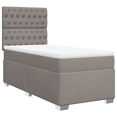 Produktbild von vidaXL Boxspringbett mit Matratze Taupe 100x200 cm Stoff