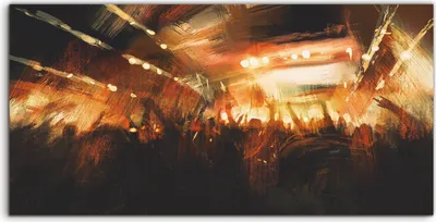 Produktbild von Coloray Acrylbild 100x50  Wandbild Acrylbilder Foto jubelndes Publikum beim Konzert