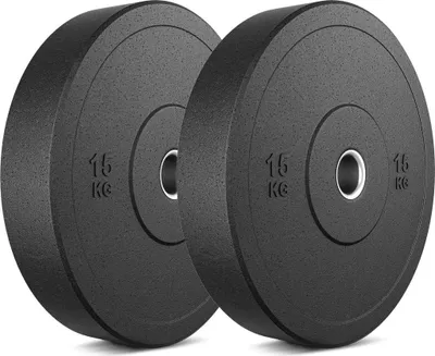Image de Marbo Sport Bumper Plates disques d'haltères en caoutchouc plein ensemble 30 kg / 2 x 15 kg