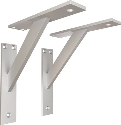 Produktbild von 2x sossai FSHR Design Regalträger in Silber 180x180mm Regalwinkel Bücherregal Konsole Regal Halter