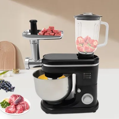 Immagine prodotto di Frullatore da cucina da 1500 W - robot da cucina elettrico nero con ciotola da 6 litri e accessori