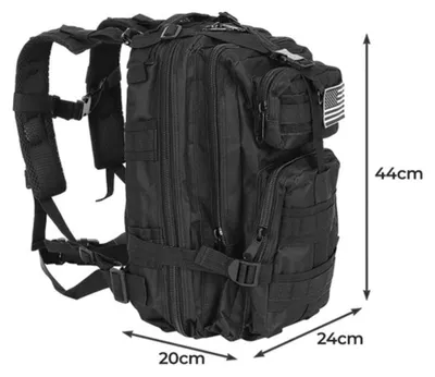 Immagine prodotto di Zaino militare da 26 litri, colore nero