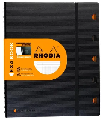 Immagine prodotto di RHODIA 132142C RHODIA EXABOOK blocco college, A4+, a scacchi, nero