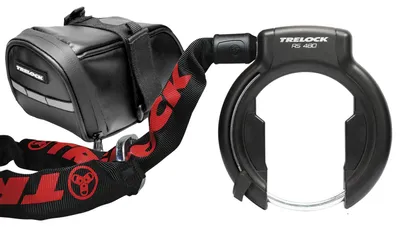 Produktbild von Trelock Rahmenschloss Set RS 480 P-O-C NAZ inkl. Kette ZR 355 und Bag