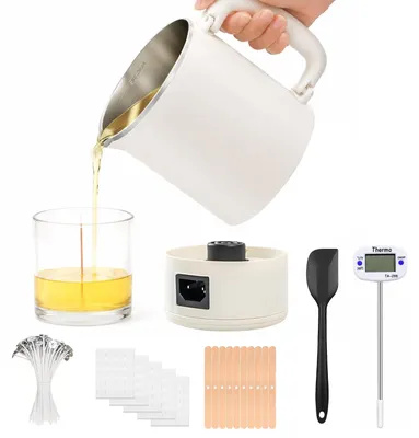 Wachsschmelzer-Set mit 100 Dochten und Zubehör