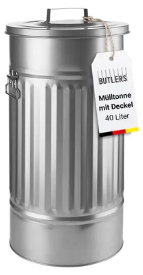 Produktbild von BUTLERS Mülltonne Oskar ZINC