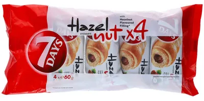 Produktbild von 7Days Croissant Haselnuss 4x60g