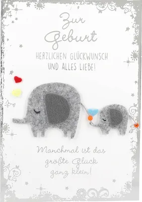 Produktbild von Elegance Klappkarte Grusskarte Geburtstagskarte - Zur Geburt-