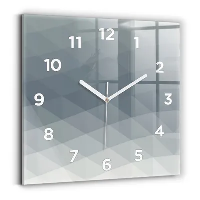 Produktbild von Wallfluent Wanduhr – Stilles Quarzuhrwerk - Uhr Dekoration Wohnzimmer Schlafzimmer Küche - Zifferblatt - weiße Zeiger - 30x30 cm - Graue Abstraktion