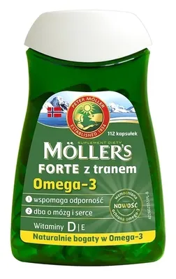 Produktbild von Tran Mollers Forte 112 Kapseln - Omega-3-Fettsäuren Nahrungsergänzungsmittel