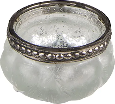 Produktbild von Clayre & Eef 6GL3973 Teelichthalter Ø 5x3 cm Weiß Glas Kerzenhalter