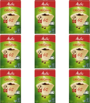 Produktbild von 9 x Melitta Kaffeefilter 1x2 braun 80 Stück