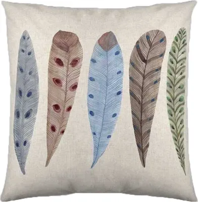 Produktbild von etérea Dekokissen Kissenhülle Design Federn 40x40 cm Taupe 100% Baumwolle