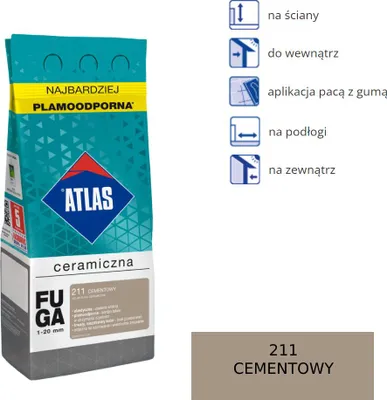 Obrázek produktu pro ATLAS KERAMIKFUGENMÖRTEL - 211 Zement 2kg