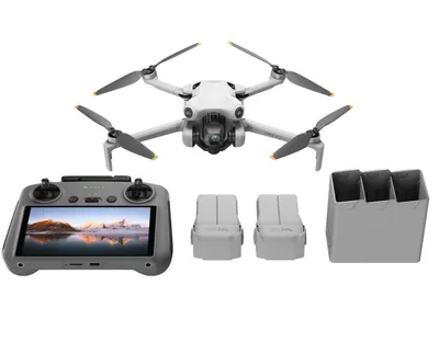 Produktbild von DJI Mini 4 Pro Fly More Combo mit DJI RC 2 Fernsteuerung Drohne mit Kamera Drohne (Ultra HD, 34 Minuten Flugzeit, 2 zusätzliche Akkus, Klasse-C0