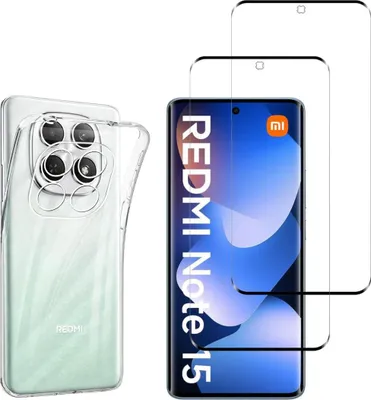 Produktbild von Hülle für Xiaomi Redmi Note 15 4G/5G mit 2 Displayschutzfolien aus Hartglas Phonillico®