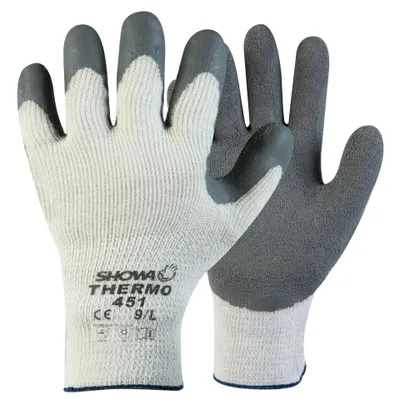 Produktbild von Showa 451 Latex nahtlos gepolsterter Thermo-Arbeitshandschuh 9/L
