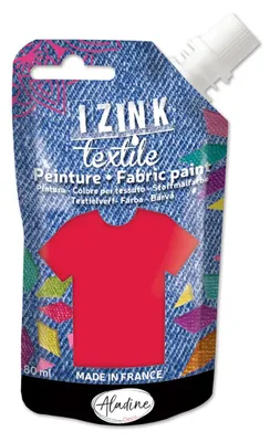 Imagen del producto de Pintura para textiles IZINK - color rojo, 80 ml