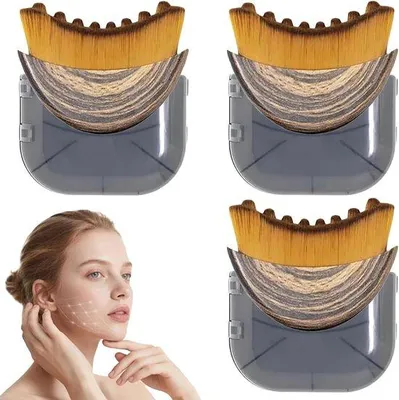 Produktbild von Gesichtsbürste Lymphdrainage 3er Set mit Reiseetui - Gesichtsmassage für Konturierung