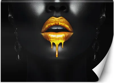 Produktbild von Vlies fototapete Frau Gold Glamour 350x245 cm Feeby Schwarz inkl. Kleber einfache Montage