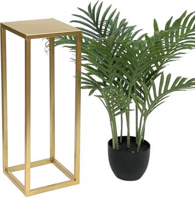 Produktbild von DanDiBo Blumenhocker Metall Gold Eckig 50 cm Blumenständer Beistelltisch 96506 S Blumensäule Modern Pflanzenständer Pflanzenhocker