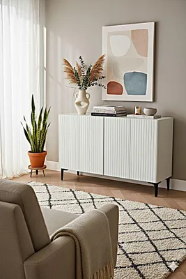 Produktbild von Skye Decor, Hochwertiger Konsolentisch, Weiß, 120 x 79 x 32 cm | 100% melaminbeschichtete Spanplatte, 18 mm dick | Mit zahlreichen Regalen, wandmontierbar, modernes Design.