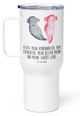 Produktbild von Mr. & Mrs. Panda thermosbecher Axolotl Freundin - Weiß - Geschenk, Jahrestag, Mehrwegbecher, Kaffee-to-go-Becher, Valentinstag, Teetasse, getränkebecher, Thermobecher