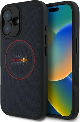 Image de Red Bull Rbhmp16M24Puilvr Iphone 16 Plus 6.7 Hardcase Granatowy/Navy Leather Red Ring Magsafe