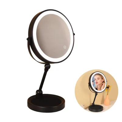 Produktbild von Doppel-Seiten Schminkspiegel LED, 10x Zoom, Faltbar, Intelligente Touch Lampe, Make-up Spiegel, Aufladbar, Kosmetik