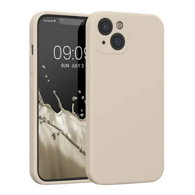 Produktbild von kwmobile Handyhülle kompatibel mit Apple iPhone 13 Hülle - gummierte Handy Case aus Silikon in Creme