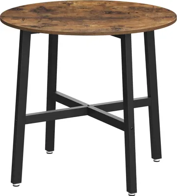 Produktbild von Songmics Esstisch rund klein Wohnzimmer Industrie vintagebraun