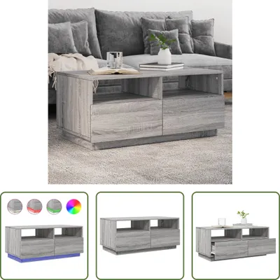 Obrázok produktu pre The Living Store Konferenčný stolík s LED osvetlením Grey-Sonoma 90x49x40 cm