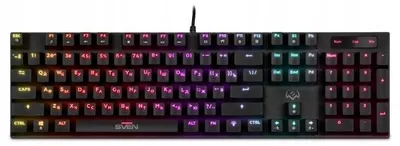 Imagen del producto de Teclado mecánico para juegos SVEN KB-G8900, conexión USB, iluminación RGB