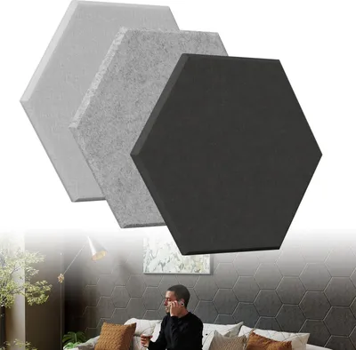 Produktbild von TWOLIIN 3D Akustikpaneele Selbstklebend, Schallschutz Schallabsorber Wandpaneele Schalldämmung Wandverkleidung für ruhige Räume, Akustische Behandlung Schallschutzplatten, Weiß Hexagon