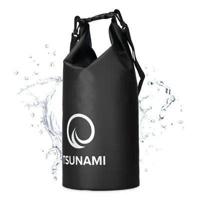 Produktbild von TSUNAMI Dry Bag 10 L, wasserdichter Outdoor-Beutel, Rollverschluss, für Kajak, SUP, schwarz