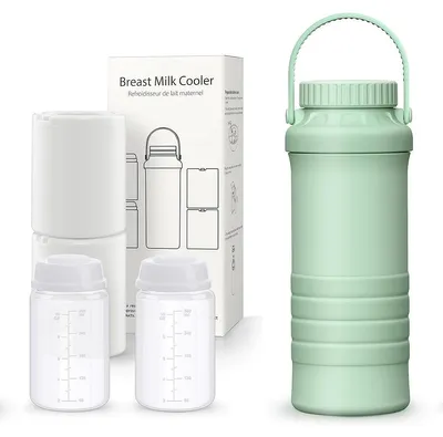 Produktbild von Tragbarer Muttermilchkühler 600 ml Reise Kühlbehälter für Milch 360° Kühlung mit Flaschen für Outdoor
