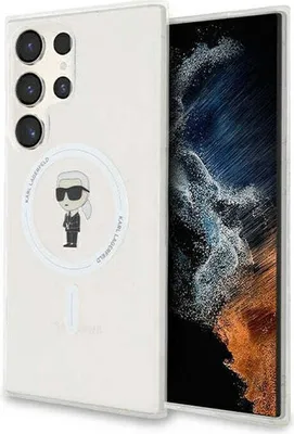 Zdjęcie produktu dla Etui MagSafe do Samsung Galaxy S24 Ultra - Etui na tył Karl Lagerfeld IML Ikonik - Przezroczysty