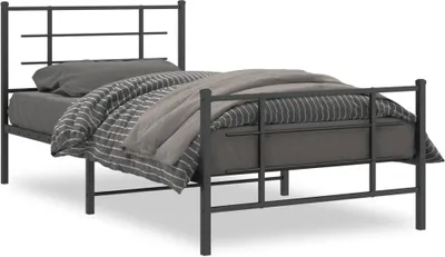 Immagine prodotto di Maison Exclusive - Letto con testiera e pediera in metallo nero 107x203 cm