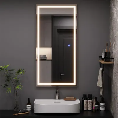 Produktbild von Vicco Badezimmerspiegel Miral, 50 x 100 cm mit Frontlight Beleuchtung, Glas